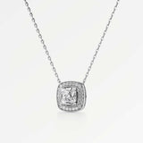 Celeste Diamond Halo Necklace 1.50 ct Cushion Cut in 18K White Gold – view 2