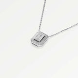 Celeste Diamond Halo Necklace 1.50 ct Emerald Cut in 18K White Gold – view 4