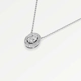 Celeste Diamond Halo Necklace 2 ct Oval Cut in 14K White Gold – view 4