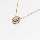 Celeste Diamond Halo Necklace 2 ct Oval Cut in 14K Yellow Gold – view 4