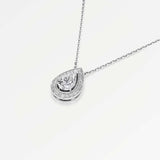 Celeste Diamond Halo Necklace 2 ct Pear Cut in 14K White Gold – view 4