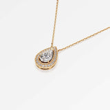 Celeste Diamond Halo Necklace 2 ct Pear Cut in 18K Yellow Gold – view 4
