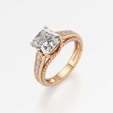 Irene Diamond Engagement Ring 1.50 ct Cushion Cut in 18K Rose Gold – view 1