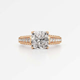 Irene Diamond Engagement Ring 2 ct Cushion Cut in 18K Rose Gold – view 2