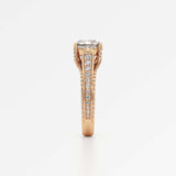 Irene Diamond Engagement Ring 1.50 ct Cushion Cut in 14K Rose Gold – view 4
