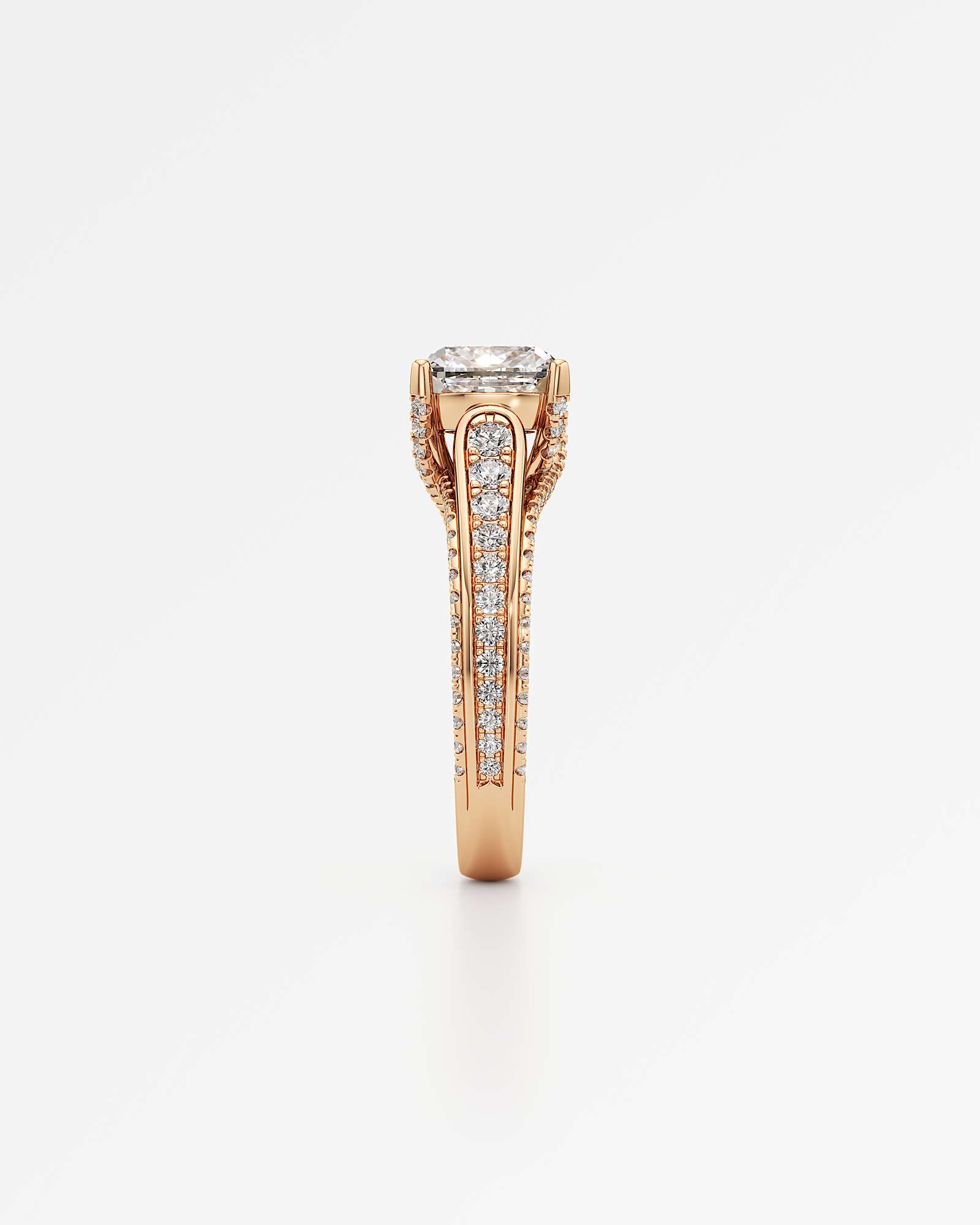 Irene Diamond Engagement Ring 2 ct Cushion Cut in 18K Rose Gold – view 4