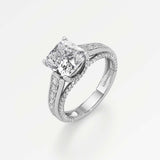 Irene Diamond Engagement Ring 2 ct Cushion Cut in 18K White Gold – view 1