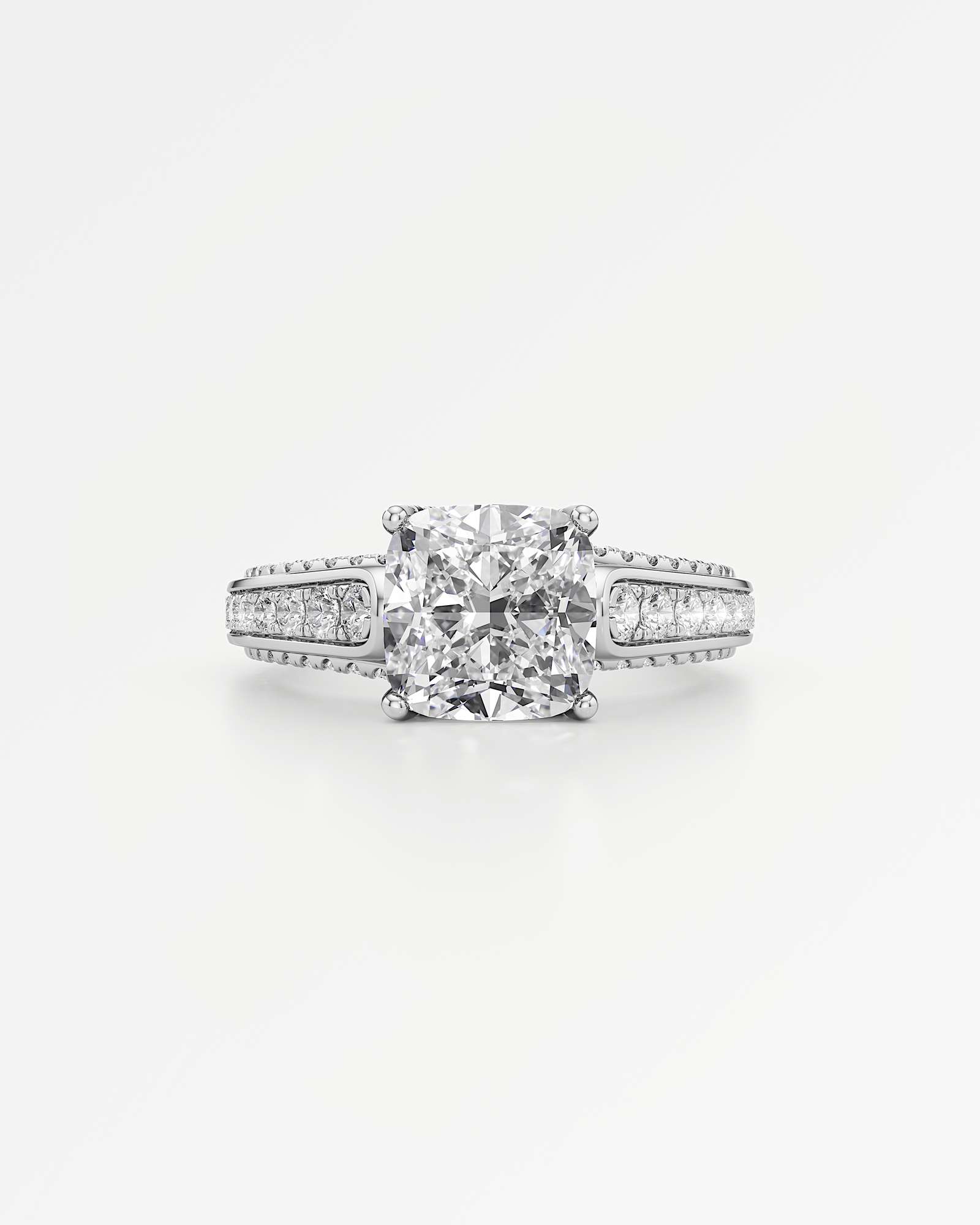 Irene Diamond Engagement Ring 1.50 ct Cushion Cut in 14K White Gold – view 2