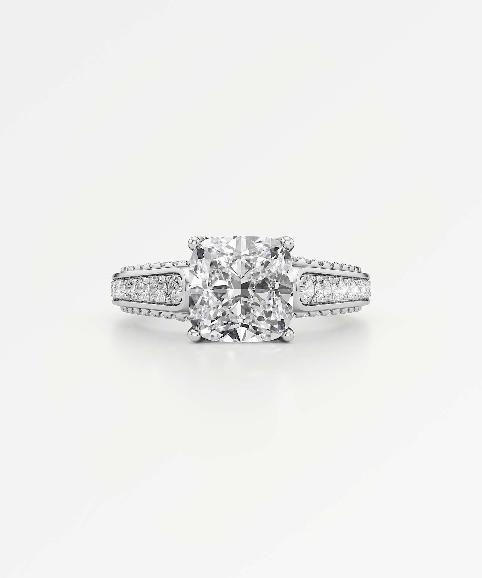 Irene Diamond Engagement Ring 1.50 ct Cushion Cut in 18K White Gold – view 2