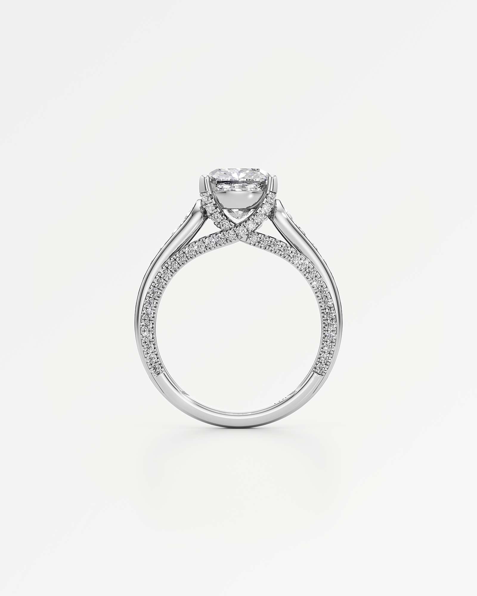 Irene Diamond Engagement Ring 1.50 ct Cushion Cut in 14K White Gold – view 3