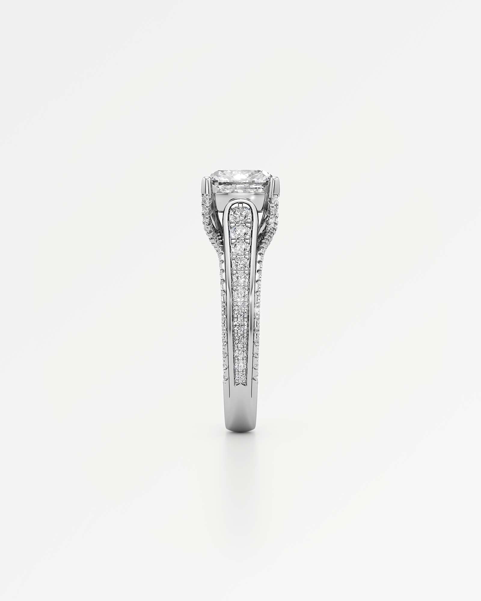 Irene Diamond Engagement Ring 2 ct Cushion Cut in 18K White Gold – view 4