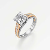 Irene Diamond Engagement Ring 1.50 ct Cushion Cut in 14K White & Rose Gold – view 1