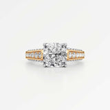 Irene Diamond Engagement Ring 1.50 ct Cushion Cut in 14K White & Yellow Gold – view 2
