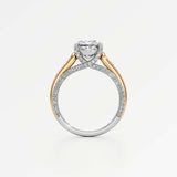Irene Diamond Engagement Ring 2 ct Cushion Cut in 14K White & Yellow Gold – view 3