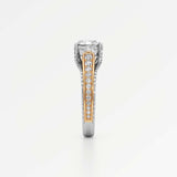 Irene Diamond Engagement Ring 2 ct Cushion Cut in 18K White & Yellow Gold – view 4