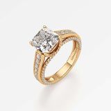 Irene Diamond Engagement Ring 1.50 ct Cushion Cut in 14K Yellow Gold – view 1