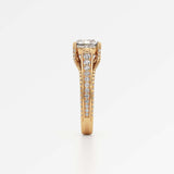 Irene Diamond Engagement Ring 1.50 ct Cushion Cut in 14K Yellow Gold – view 4