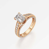 Irene Diamond Engagement Ring 1.50 ct Emerald Cut in 14K Rose Gold – view 1