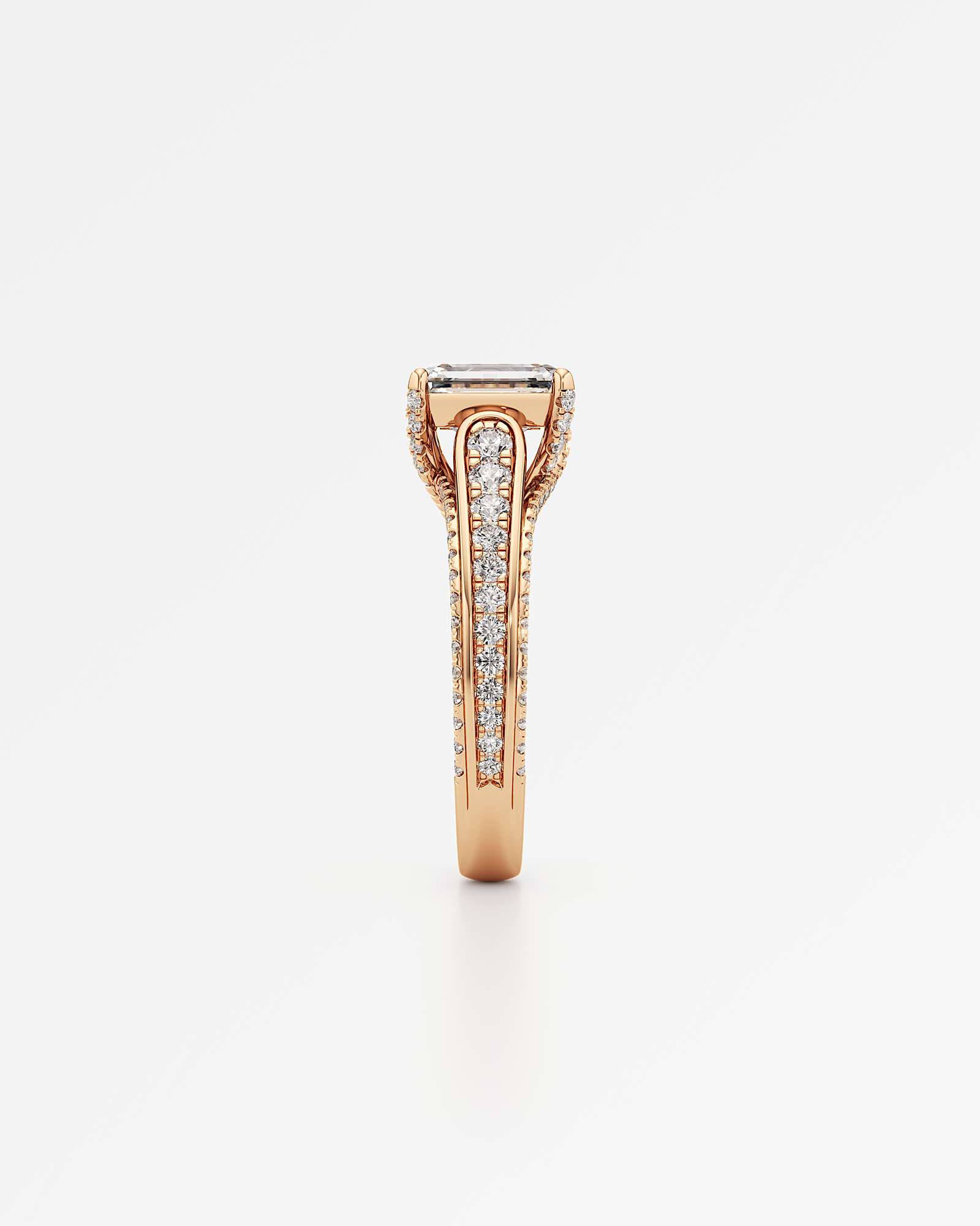 Irene Diamond Engagement Ring 1.50 ct Emerald Cut in 14K Rose Gold – view 4