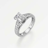 Irene Diamond Engagement Ring 2 ct Emerald Cut in 18K White Gold – view 1
