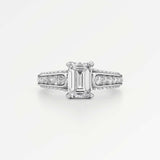 Irene Diamond Engagement Ring 2 ct Emerald Cut in 18K White Gold – view 2