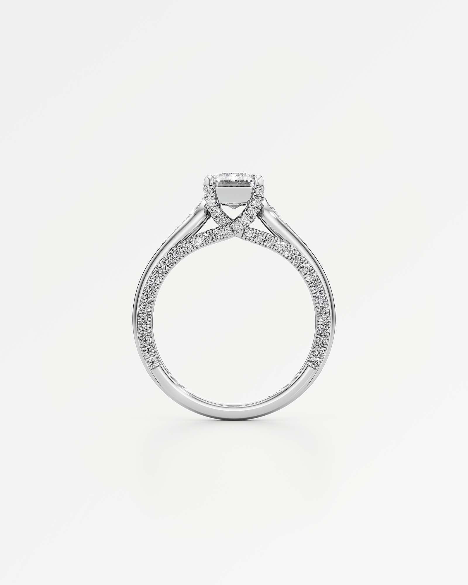 Irene Diamond Engagement Ring 2 ct Emerald Cut in 18K White Gold – view 3