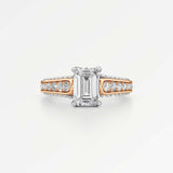 Irene Diamond Engagement Ring 2 ct Emerald Cut in 18K White & Rose Gold – view 2
