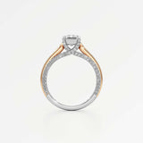 Irene Diamond Engagement Ring 2 ct Emerald Cut in 14K White & Rose Gold – view 3