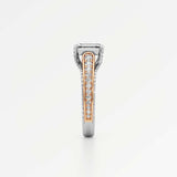 Irene Diamond Engagement Ring 2 ct Emerald Cut in 18K White & Rose Gold – view 4