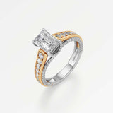 Irene Diamond Engagement Ring 1.50 ct Emerald Cut in 14K White & Yellow Gold – view 1