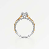 Irene Diamond Engagement Ring 1.50 ct Emerald Cut in 14K White & Yellow Gold – view 3