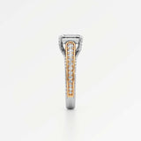 Irene Diamond Engagement Ring 2 ct Emerald Cut in 18K White & Yellow Gold – view 4