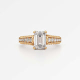 Irene Diamond Engagement Ring 2 ct Emerald Cut in 14K Yellow Gold – view 2