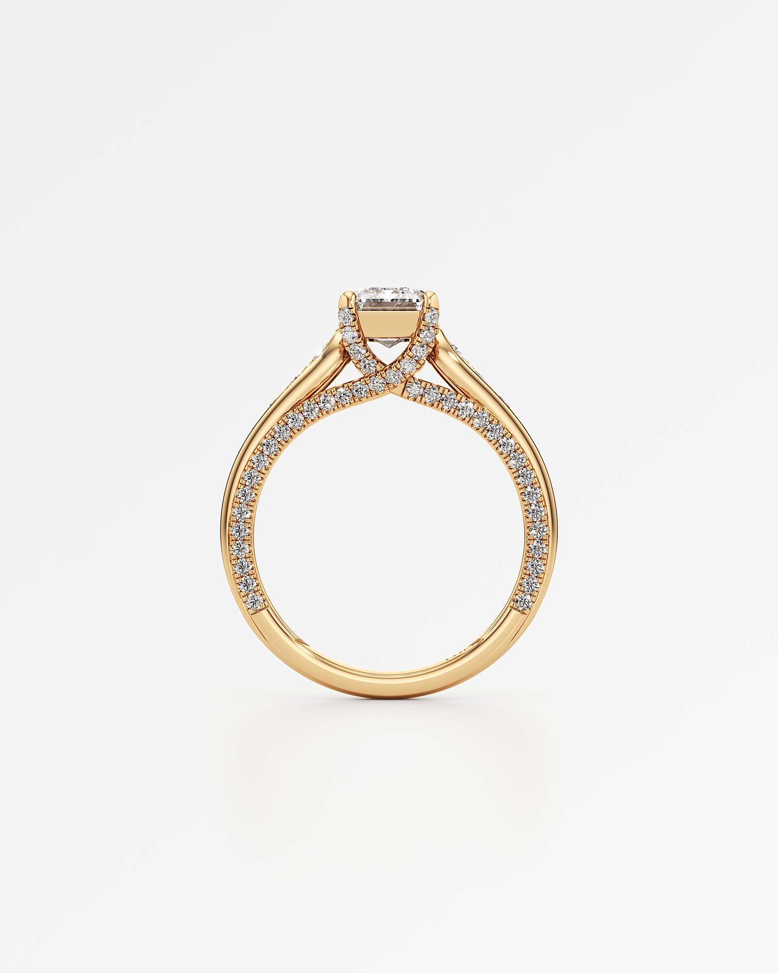 Irene Diamond Engagement Ring 2 ct Emerald Cut in 14K Yellow Gold – view 3