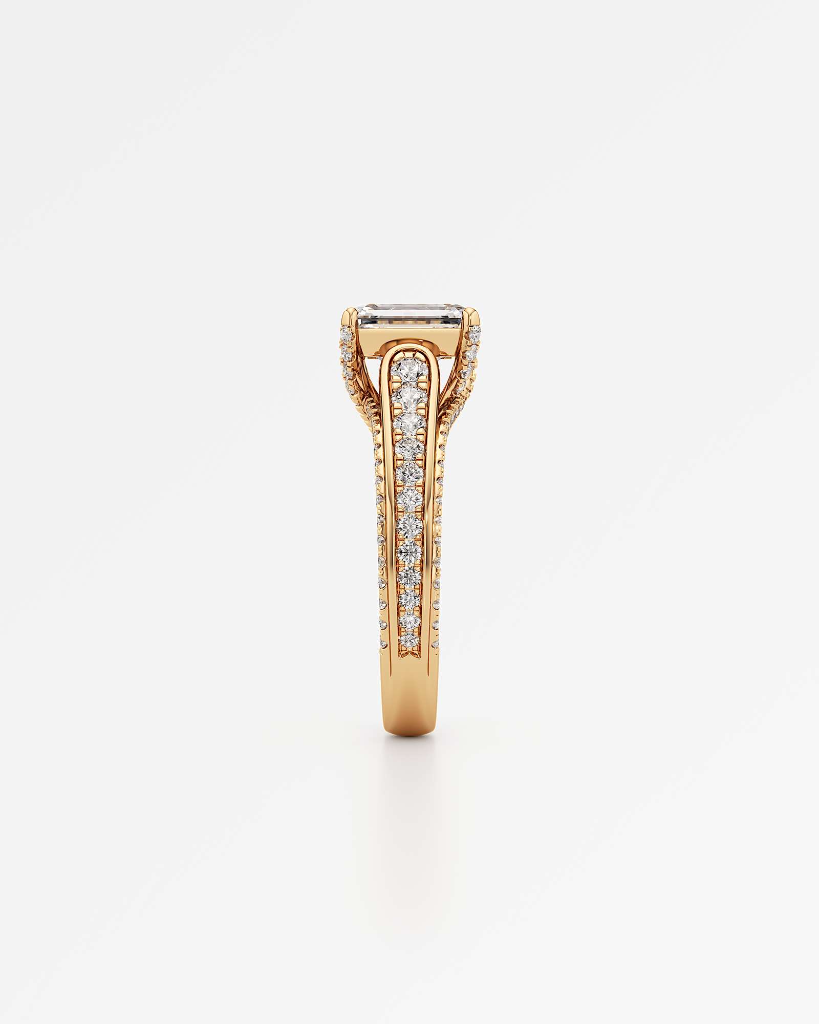 Irene Diamond Engagement Ring 2 ct Emerald Cut in 14K Yellow Gold – view 4