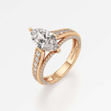 Irene Diamond Engagement Ring 2 ct Marquise Cut in 14K Rose Gold – view 1