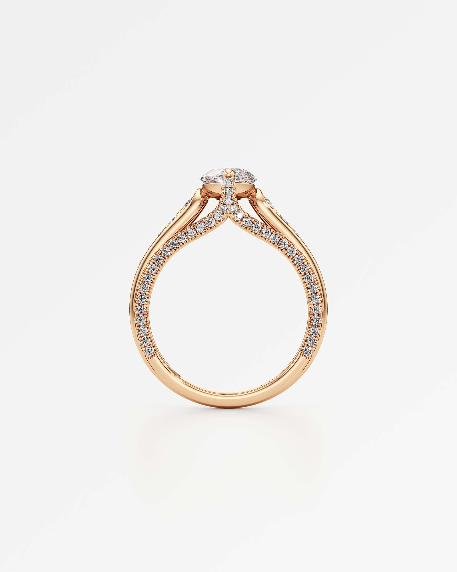 Irene Diamond Engagement Ring 2 ct Marquise Cut in 14K Rose Gold – view 3