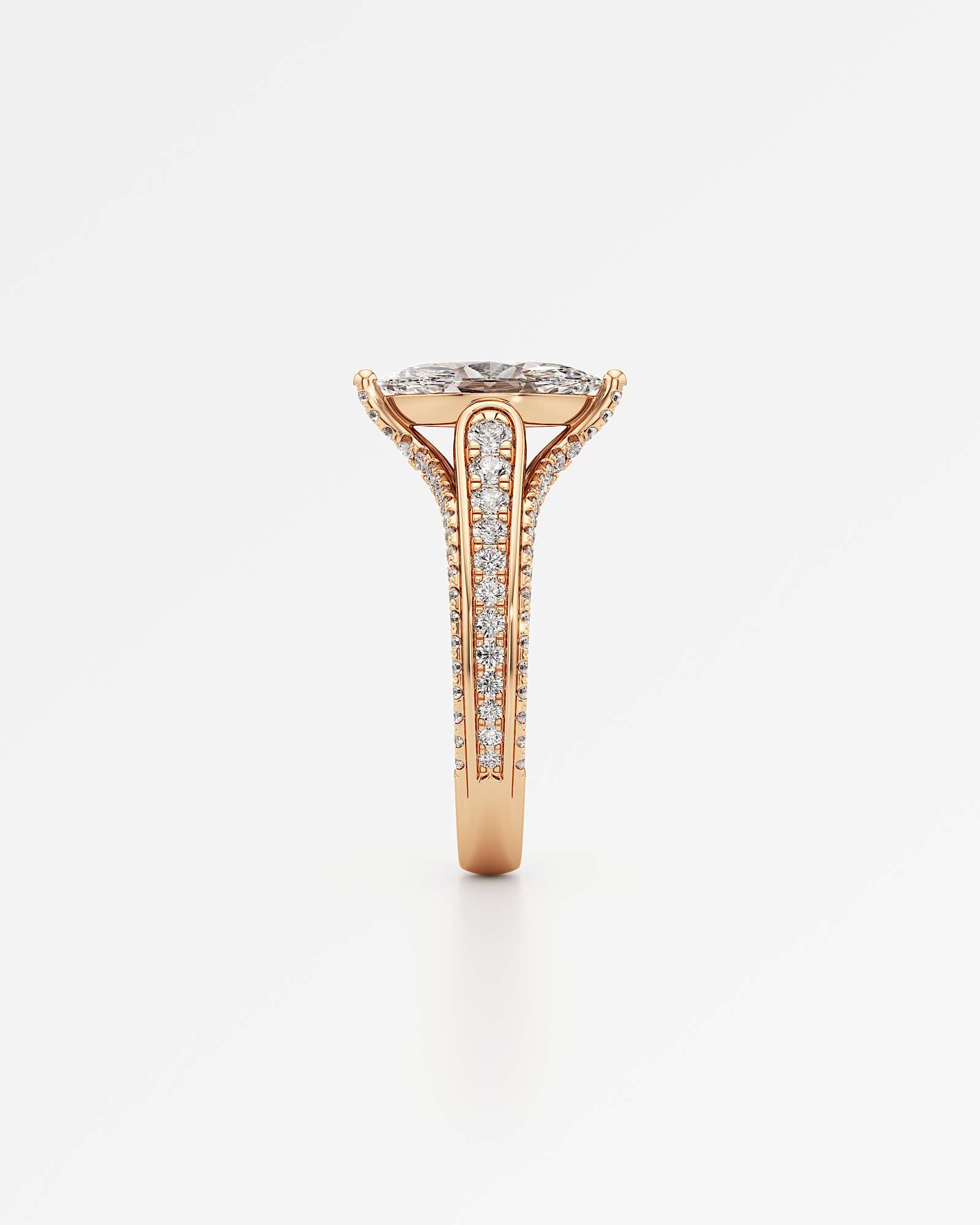 Irene Diamond Engagement Ring 1.50 ct Marquise Cut in 14K Rose Gold – view 4