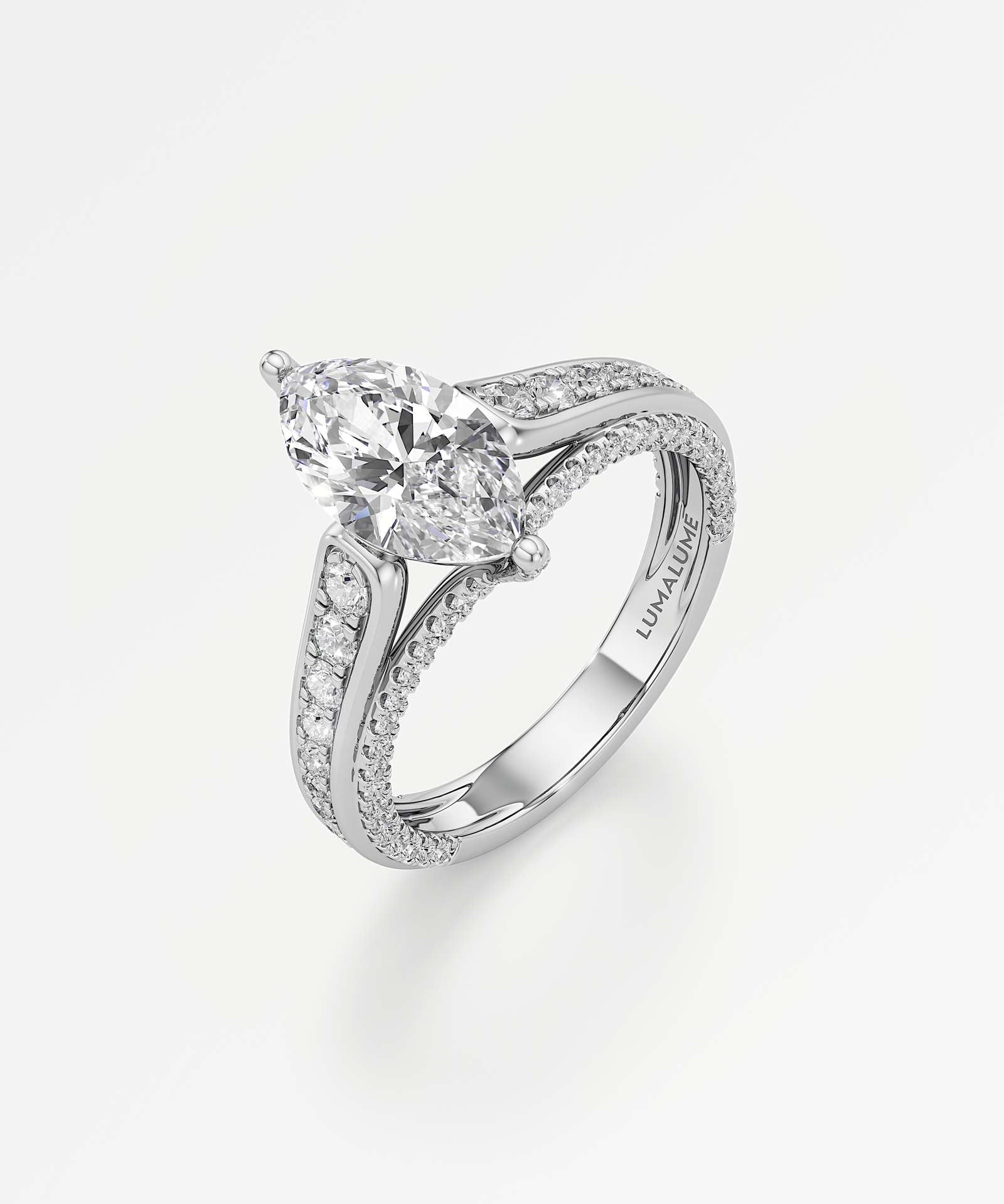 Irene Diamond Engagement Ring 1.50 ct Marquise Cut in 14K White Gold – view 1