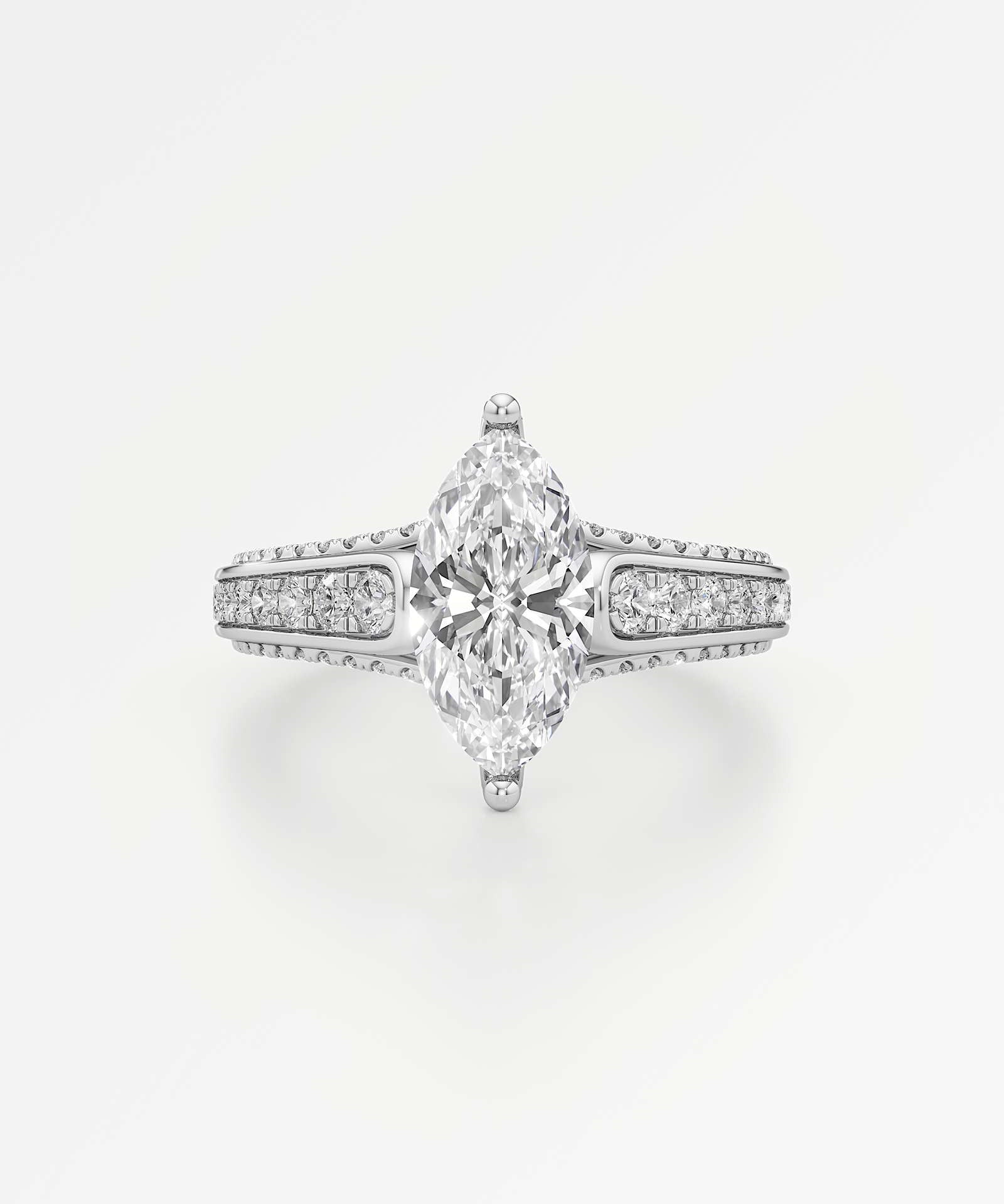 Irene Diamond Engagement Ring 1.50 ct Marquise Cut in 14K White Gold – view 2