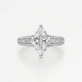 Irene Diamond Engagement Ring 2 ct Marquise Cut in 18K White Gold – view 2