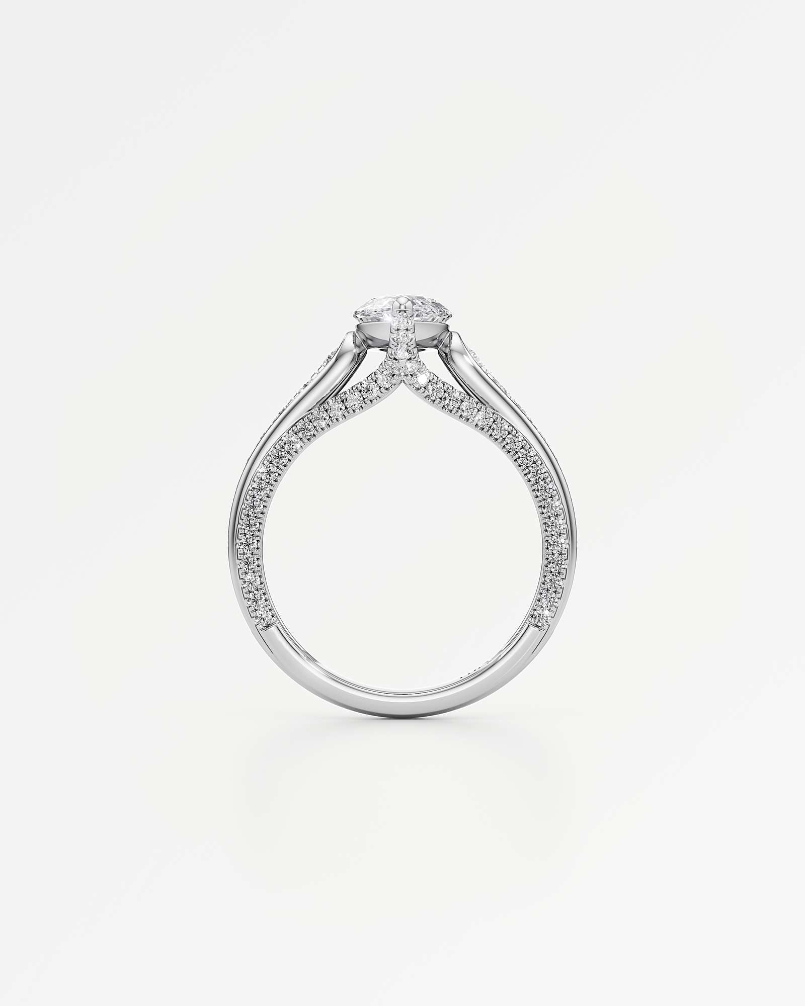 Irene Diamond Engagement Ring 1.50 ct Marquise Cut in 18K White Gold – view 3