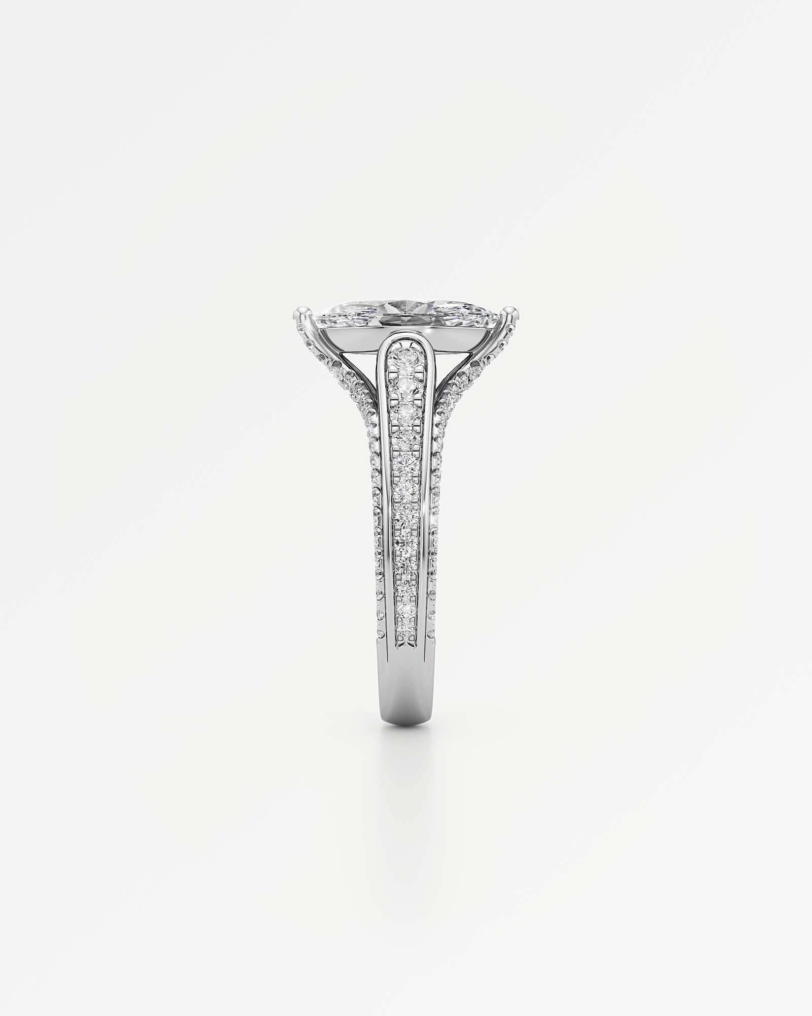 Irene Diamond Engagement Ring 1.50 ct Marquise Cut in 14K White Gold – view 4