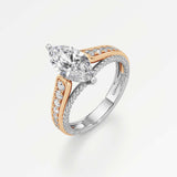 Irene Diamond Engagement Ring 1.50 ct Marquise Cut in 14K White & Rose Gold – view 1