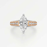 Irene Diamond Engagement Ring 1.50 ct Marquise Cut in 14K White & Rose Gold – view 2