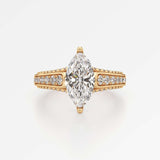 Irene Diamond Engagement Ring 2 ct Marquise Cut in 18K Yellow Gold – view 2