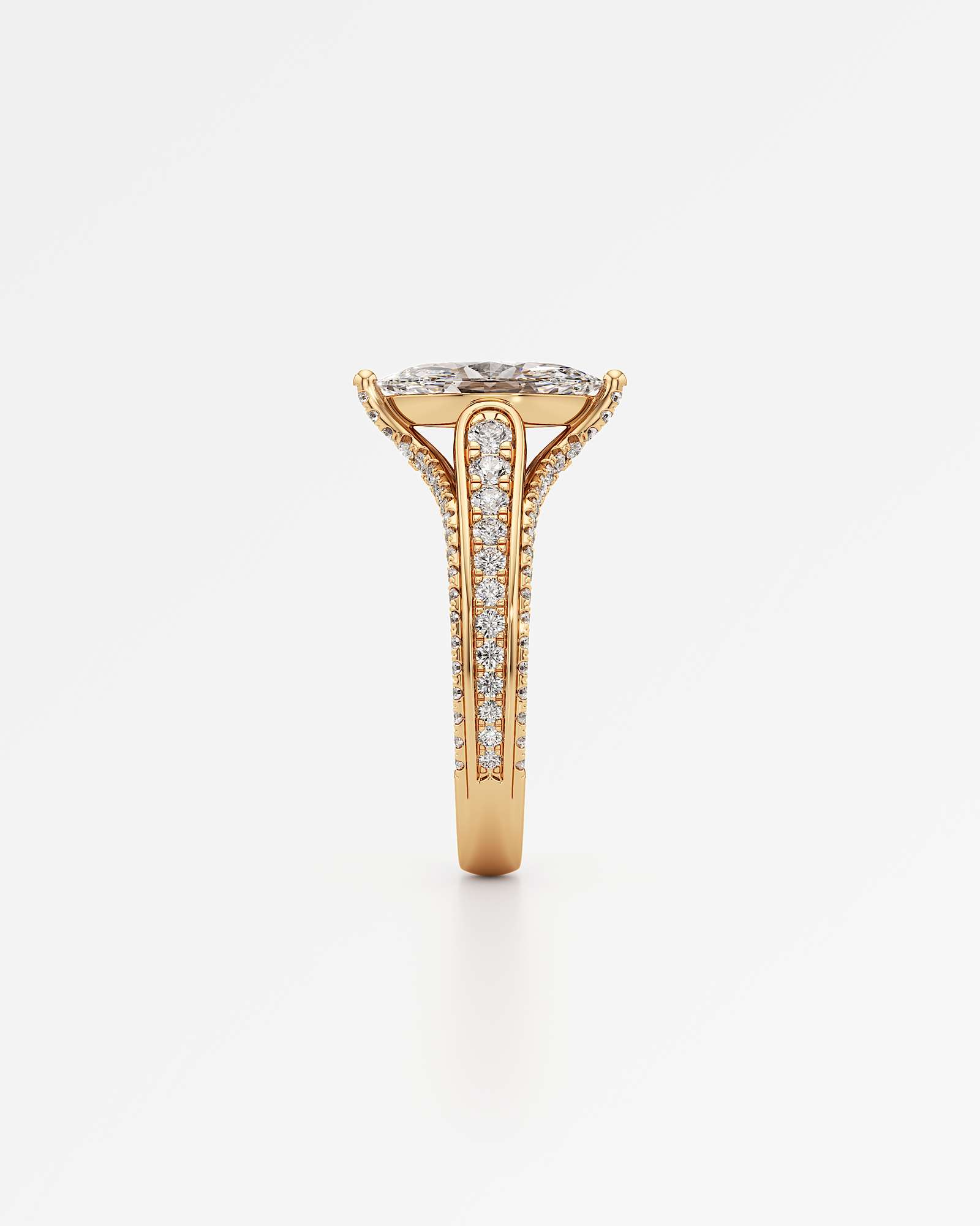 Irene Diamond Engagement Ring 2 ct Marquise Cut in 18K Yellow Gold – view 4