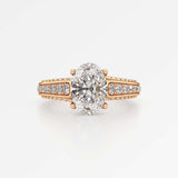 Irene Diamond Engagement Ring 1.50 ct Oval Cut in 14K Rose Gold – view 2