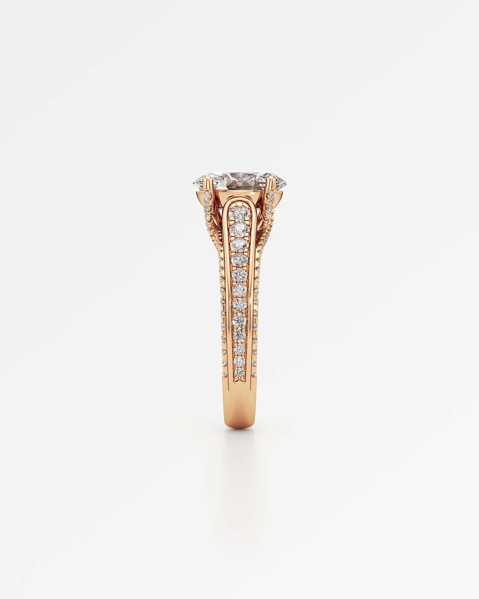 Irene Diamond Engagement Ring 2 ct Oval Cut in 14K Rose Gold – view 4