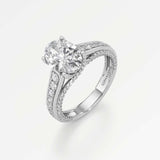 Irene Diamond Engagement Ring 2 ct Oval Cut in 14K White Gold – view 1